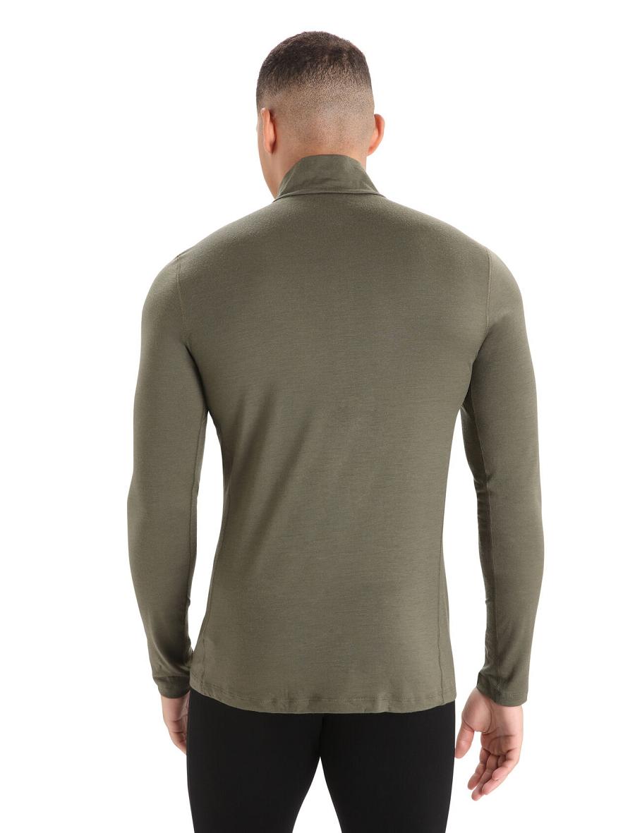 Base Layers Icebreaker Merino 200 Oasis Long Sleeve Half Zip Thermal Top Męskie Oliwkowe | PL 1589DFMN